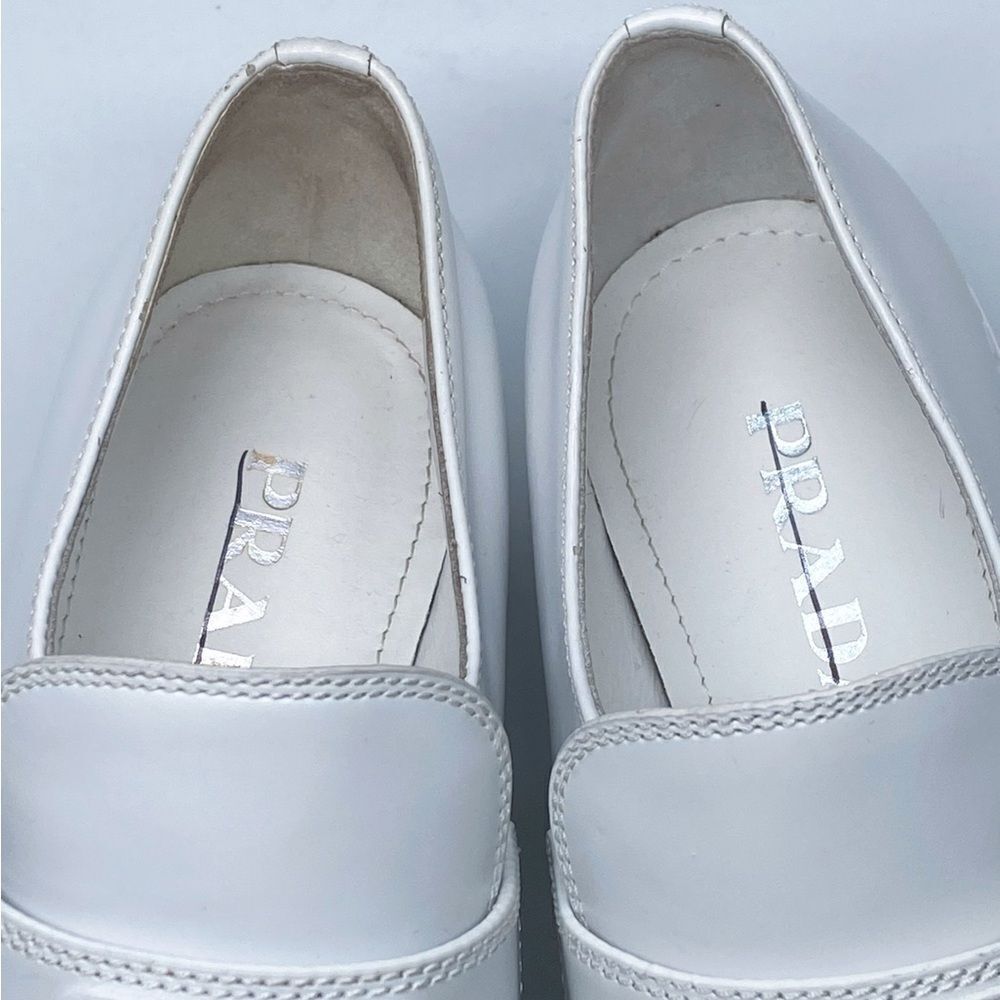 Prada Spazzolato Logo Platform Leather Loafers size 39 - Picture 11 of 14